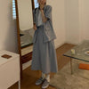 くすみカラーツーピーススカート 6672-blue_即納6672-画像4-韓国ファッション通販POPREA［ポップリア］