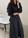 クロップドジャンパー&バックゴムフレアスカート﻿ 6185-画像15-韓国ファッション通販POPREA［ポップリア］