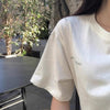 シンプルハートロゴTシャツ﻿ 6588-画像4-韓国ファッション通販POPREA［ポップリア］