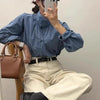 ハイカラーベーシック長袖シャツ﻿ 6230-画像7-韓国ファッション通販POPREA［ポップリア］