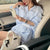 オーバーサイズストライプシャツ＆ショートパンツ 6734-画像1-韓国ファッション通販POPREA［ポップリア］
