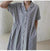 ウエストギャザーストライプシャツワンピース 6715-画像1-韓国ファッション通販POPREA［ポップリア］