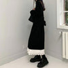 フレンチブラックコート＆ホワイトスカート 4935-お取り寄せ4935-画像2-韓国ファッション通販POPREA［ポップリア］